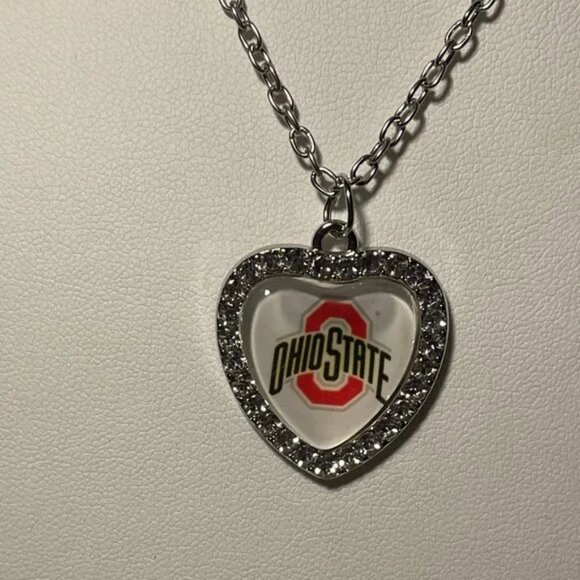 Ohio State Buckeyes NCAA Heart Charm Necklace NEW - Picture 1 of 2